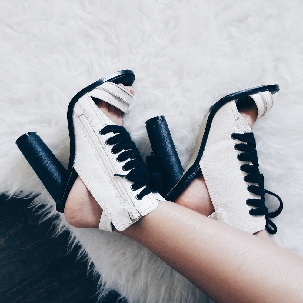 Super cute open toe chunky heels